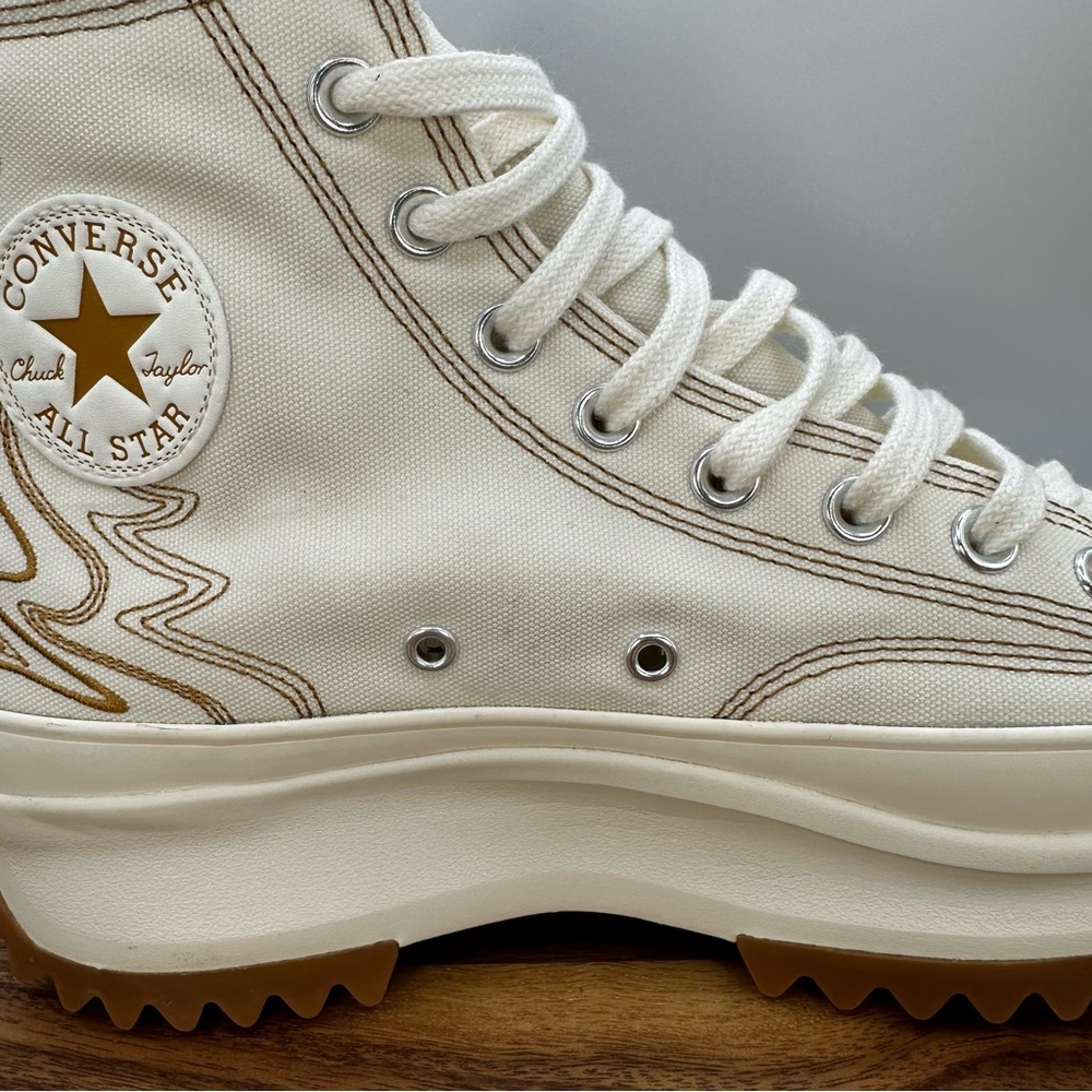 Converse Run Star Hike Platform High Western Embroidery Cream Gum Women 11 - Picture 7 of 11